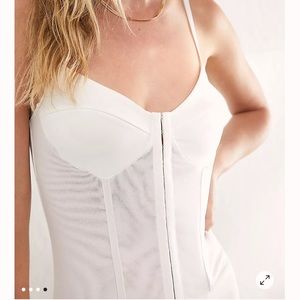 Free People white corset bodysuit